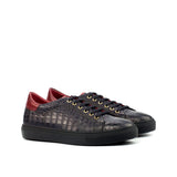 Gentlemen & Young Adult Activo - Hand Painted Black Croco Embossed Calf Leather and Hand Painted Red Calf Leather