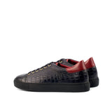 Gentlemen & Young Adult Activo - Hand Painted Black Croco Embossed Calf Leather and Hand Painted Red Calf Leather