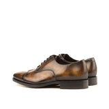 Gentlemen Oxford in Hand Painted Tobacco Patina - Calf Leather with Goodyear Welt & Beveled Waist