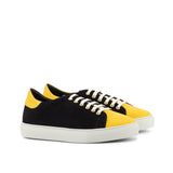 Gentlemen's & Young Adult - Activo - Black Lux Suede Calf Leather detailed with Mustard Linen Fabric