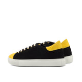 Gentlemen's & Young Adult - Activo - Black Lux Suede Calf Leather detailed with Mustard Linen Fabric