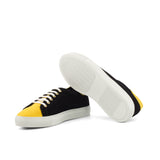 Gentlemen's & Young Adult - Activo - Black Lux Suede Calf Leather detailed with Mustard Linen Fabric