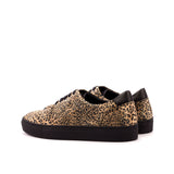 Gentlemen Ocio Sneaker - Leopard Velvet Sartorial Fabric with Heel Tab in Black Box Calf Leather