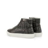 Gentlemen Alto Juego Sneaker -  Hand Painted Grey Croco Embossed Calf Leather