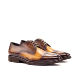Gentlemen Derby in Hand Painted Cognac & Brown Patina - Calf Leather with Goodyear Welt