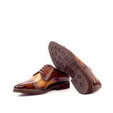 Gentlemen Derby in Hand Painted Cognac & Brown Patina - Calf Leather with Goodyear Welt