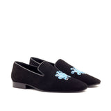 Gentlemen El Patron Slip On - Black Suede Calf Leather with Octopus Embroidery