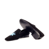 Gentlemen El Patron Slip On - Black Suede Calf Leather with Octopus Embroidery