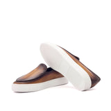 Gentlemen Barcelona Sneaker in Hand Painted Cognac Patina in Calf Leather