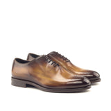 Gentlemen Wholecut with Hand Painted Cognac Patina in Calf Leather with Goodyear Welt