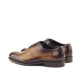 Gentlemen Wholecut with Hand Painted Cognac Patina in Calf Leather with Goodyear Welt
