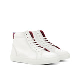 Gentlemen Alto Juego Sneaker -  White Box Calf Leather with Tartan Sartorial Fabric