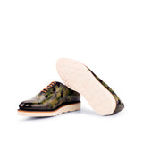 Gentlemen - Wholecut in Hand Painted Khaki Camo Patina - Calf Leather with Goodyear Welt