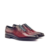 Gentlemen Wholecut with Hand Painted Burgundy & Grey Patina in Calf Leather with Goodyear Welt