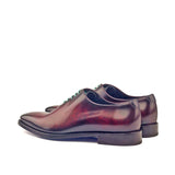 Gentlemen Wholecut with Hand Painted Burgundy & Grey Patina in Calf Leather with Goodyear Welt