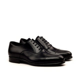 Gentlemen Oxford in Hand Painted Black Box Calf Leather with Goodyear Welt