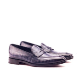 Gentlemen Loafer in Hand Painted Grey Patina in Calf Leather with Goodyear Welt