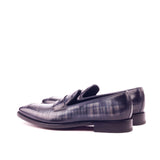 Gentlemen Loafer in Hand Painted Grey Patina in Calf Leather with Goodyear Welt