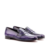 Gentlemen Cortes Slip On with Hand Painted Purple Patina in Calf Leather
