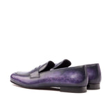 Gentlemen Cortes Slip On with Hand Painted Purple Patina in Calf Leather