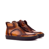 Gentlemen Alto Moda Sneaker - Hand Painted Cognac Patina in Calf Leather