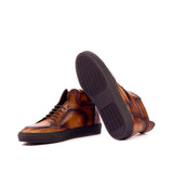 Gentlemen Alto Moda Sneaker - Hand Painted Cognac Patina in Calf Leather