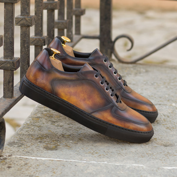 Gentlemen & Young Adult Activo Basico Sneaker - Hand Painted Fuego Museum Patina in Calf Leather