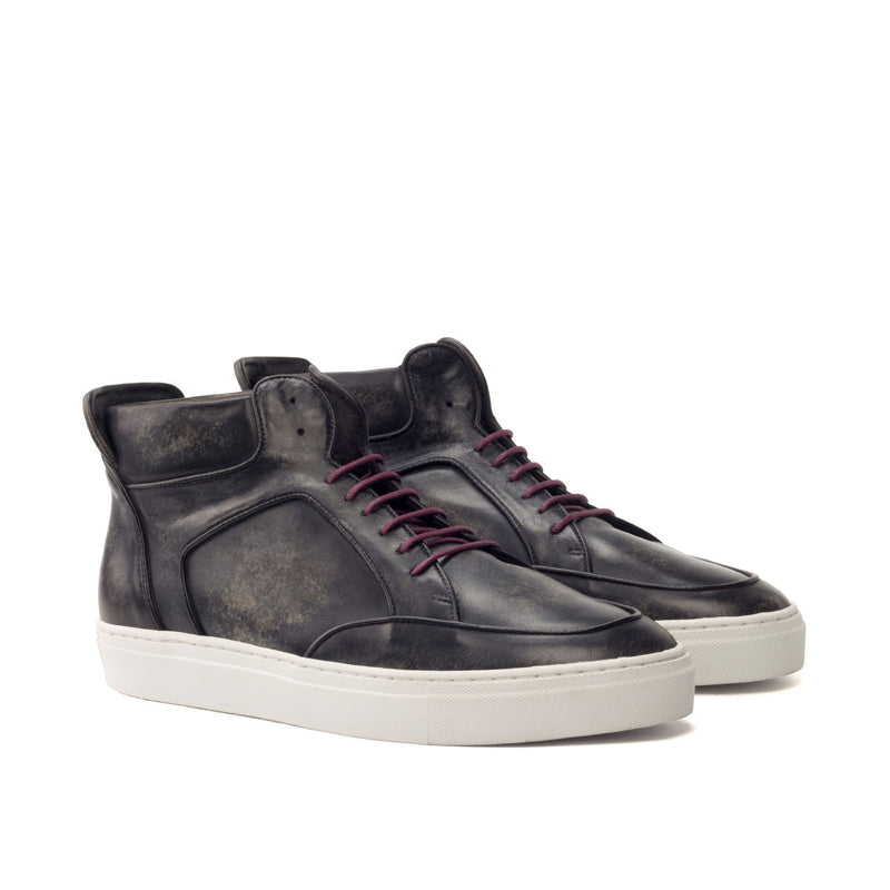 Gentlemen Alto Moda Sneaker - Hand Painted Grey Marble Patina in Calf Leather