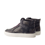 Gentlemen Alto Moda Sneaker - Hand Painted Grey Marble Patina in Calf Leather