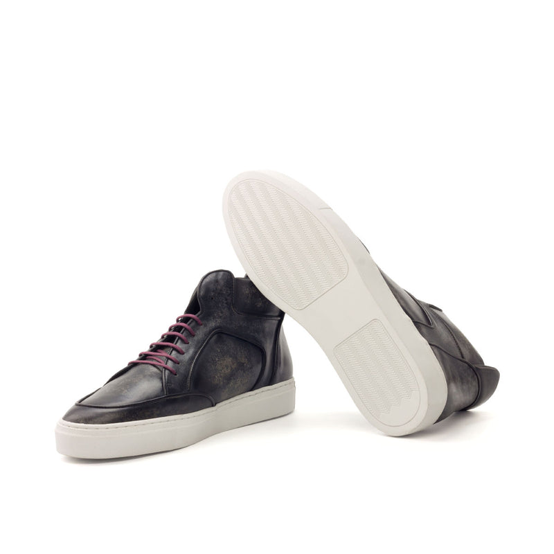 Gentlemen Alto Moda Sneaker - Hand Painted Grey Marble Patina in Calf Leather