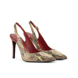 Elegancia Pump in Red Cascabel Animal Print Leather detailed with Passion Red Nappa Leather