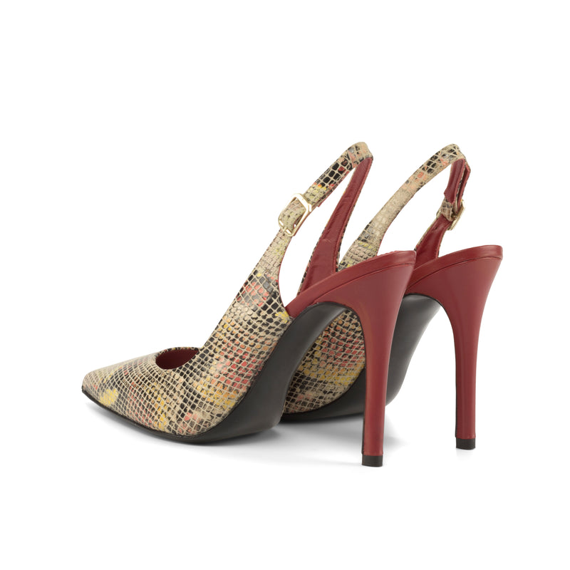 Elegancia Pump in Red Cascabel Animal Print Leather detailed with Passion Red Nappa Leather