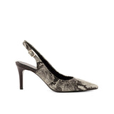 Elegancia Pump in Black Cascabel Animal Print Leather combined with Passion Red Nappa Leather