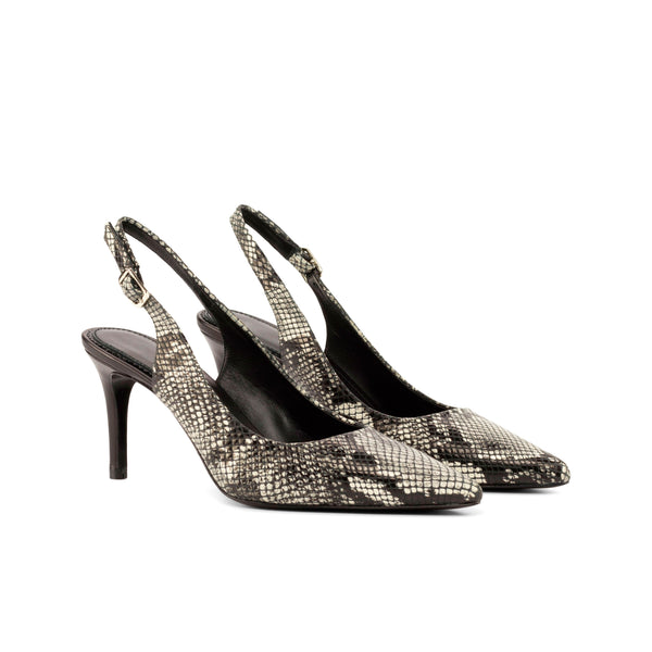 Elegancia Pump in Black Cascabel Animal Print Leather combined with Passion Red Nappa Leather