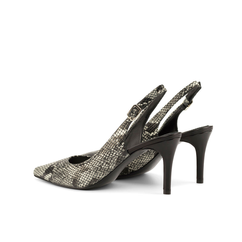 Elegancia Pump in Black Cascabel Animal Print Leather combined with Passion Red Nappa Leather