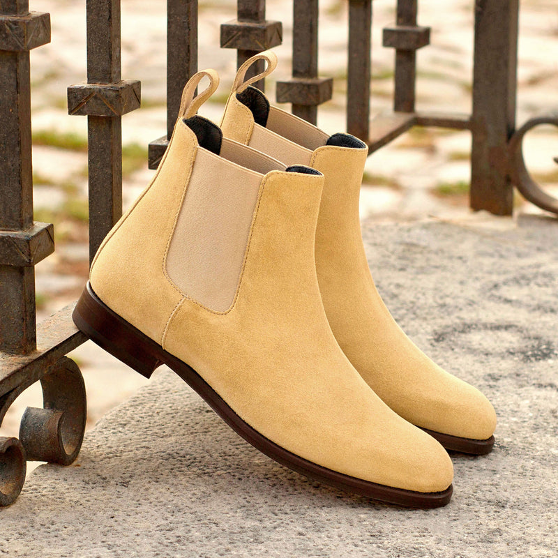 Ladies Chelsea Boot in Sand Lux Suede Calf Leather