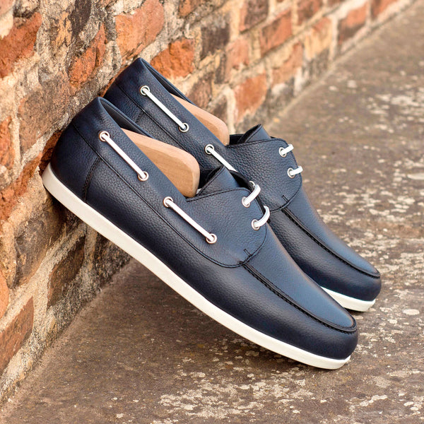 Gentlemen Oceano Boat Classic in Hand Painted Navy Blue Full Grain Calf Leather