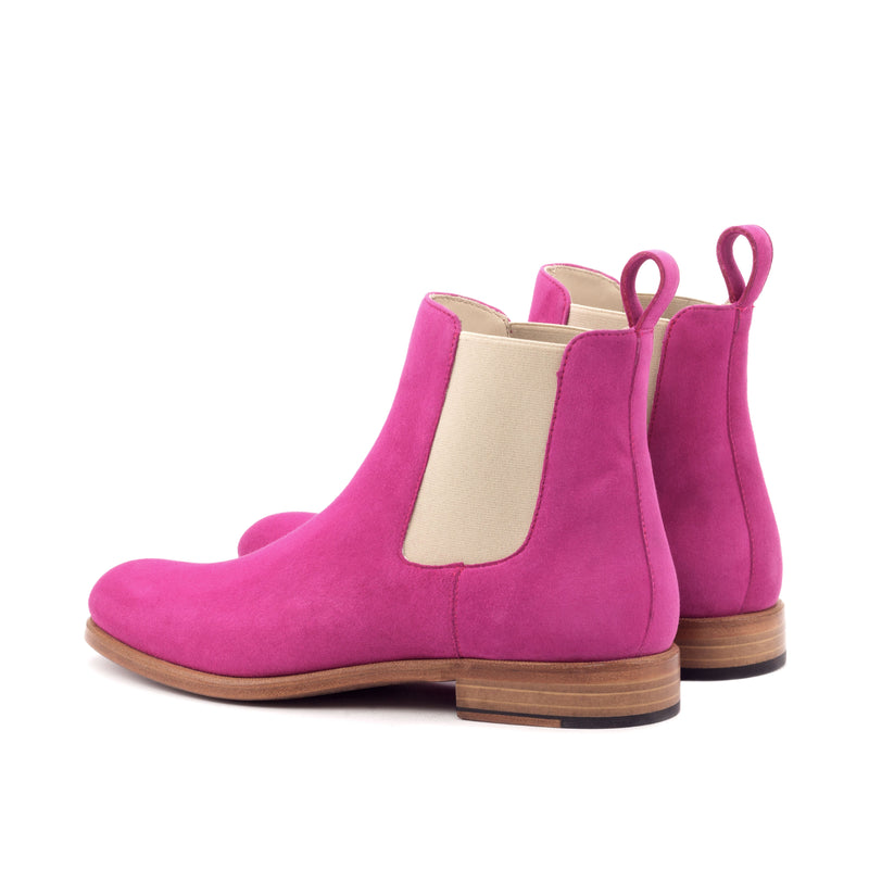 Ladies Chelsea Boot in Fuchsia Kid Suede Calf Leather