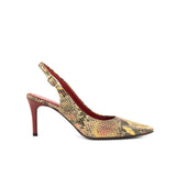 Elegancia Pump in Red Cascabel Animal Print Leather detailed with Passion Red Nappa Leather