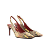 Elegancia Pump in Red Cascabel Animal Print Leather detailed with Passion Red Nappa Leather