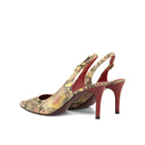 Elegancia Pump in Red Cascabel Animal Print Leather detailed with Passion Red Nappa Leather