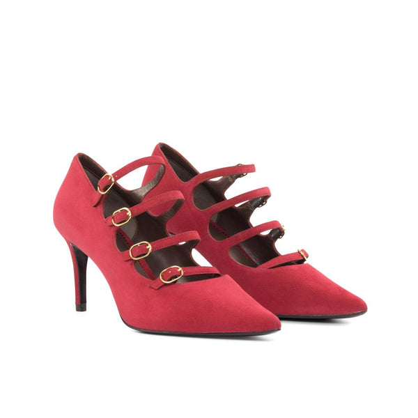 Valencia Pump in Passion Red Italian Suede Leather