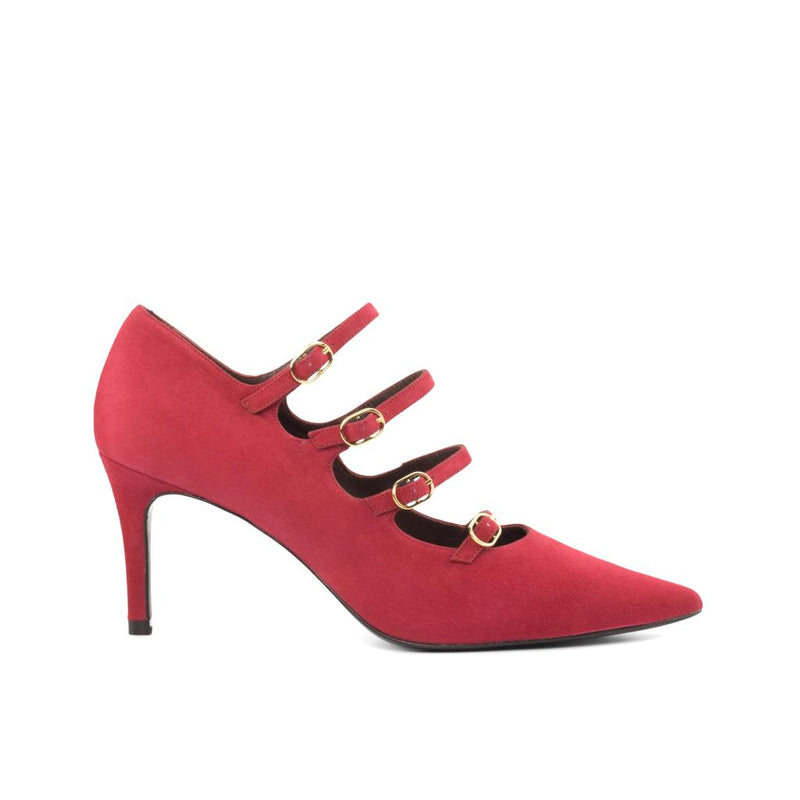 Valencia Pump in Passion Red Italian Suede Leather