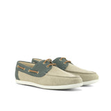 Gentlemen Oceano Boat Classic in Ice Linen combined with Khaki Linen