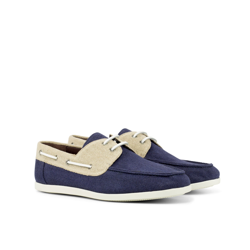 Gentlemen Oceano Boat Classic in Navy Blue Linen combined with Ice Linen