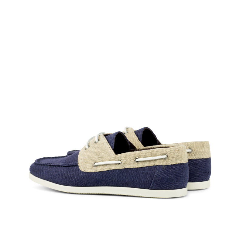 Gentlemen Oceano Boat Classic in Navy Blue Linen combined with Ice Linen