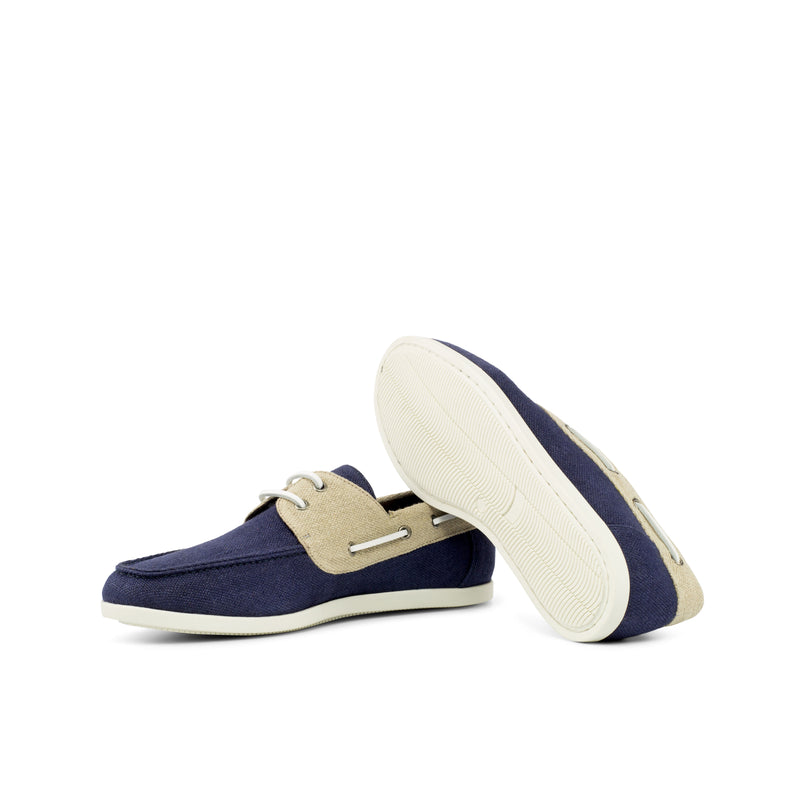 Gentlemen Oceano Boat Classic in Navy Blue Linen combined with Ice Linen