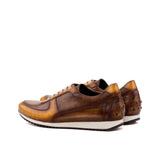 Gentlemen Romeo Sneaker -  Hand Painted Cognac & Brown Patina in Calf Leather